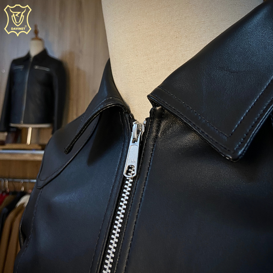 Áo Da Cừu Fontana Dáng Blouson Chính Hãng DAVINET Am25-01