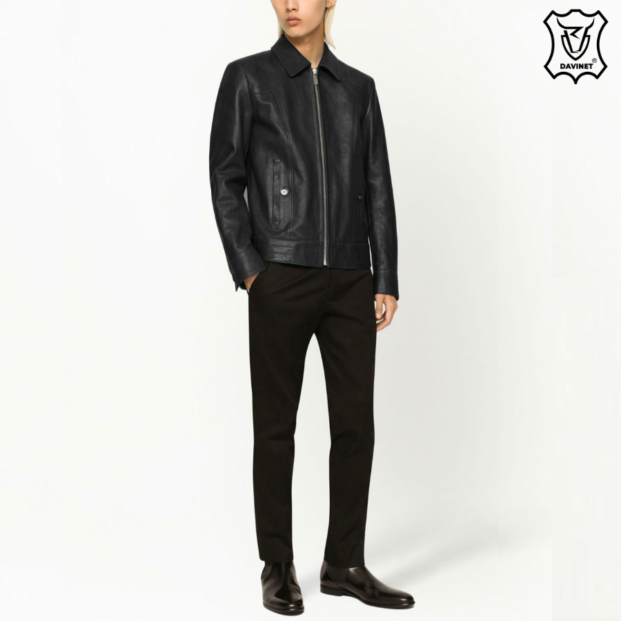Áo Da Cừu Fontana Dáng Blouson Chính Hãng DAVINET Am25-01