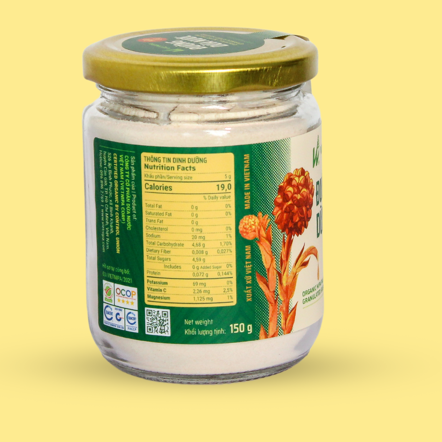 Đường Dừa Nước Hữu Cơ VIETNIPA - 150g 