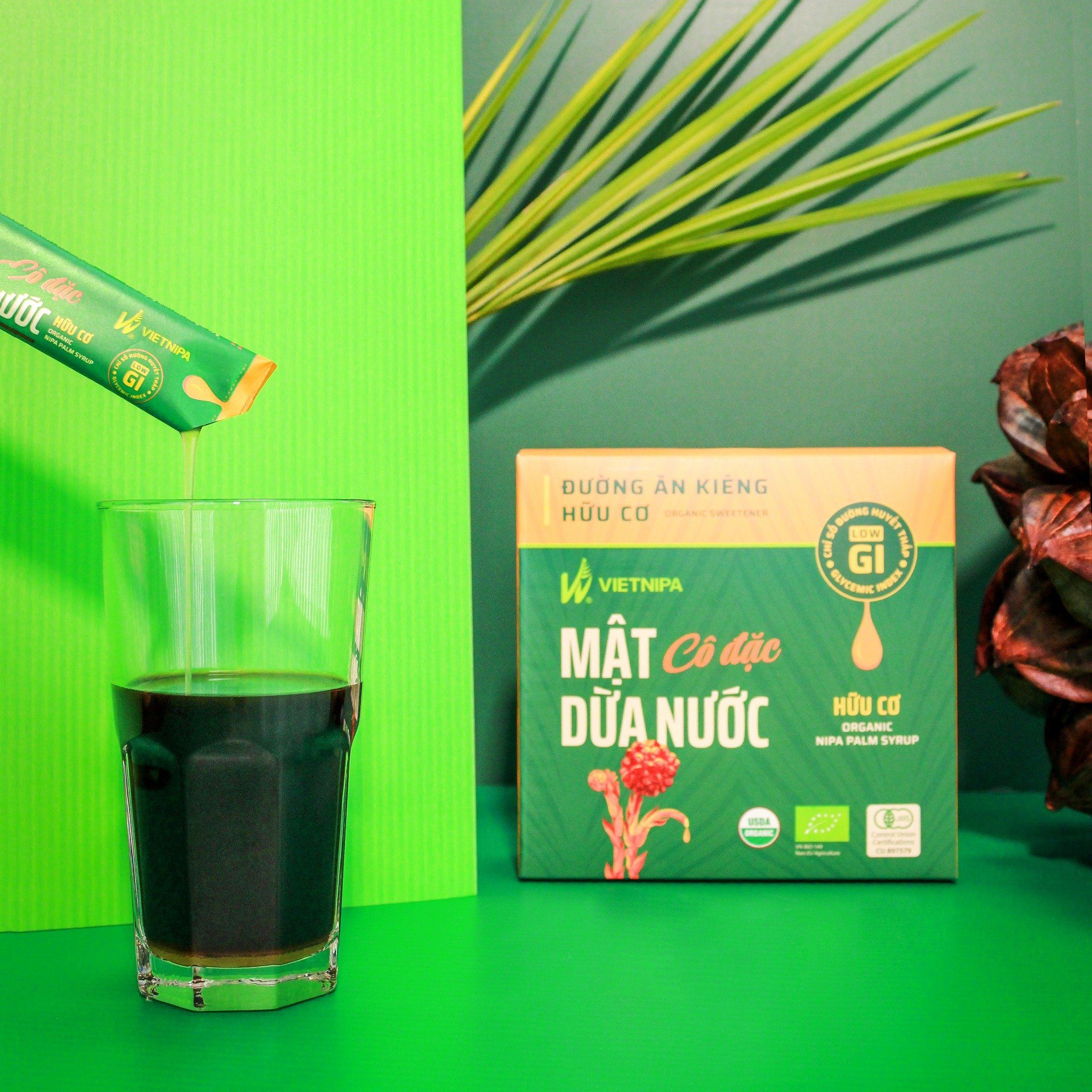  Mật Dừa Nước Cô Đặc Hữu Cơ VIETNIPA - Hộp 30 gói 