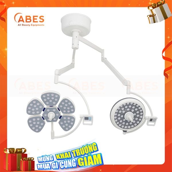  Đèn Phẫu Thuật Full LED Bóng Đôi Petal5/LED500 Treo Trần 