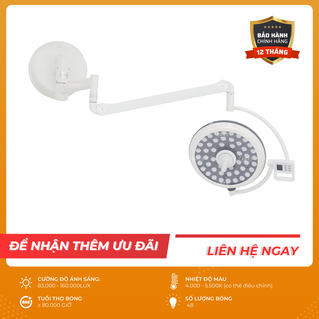  Đèn phẫu thuật Full Led bóng đơn LED500 treo tường 