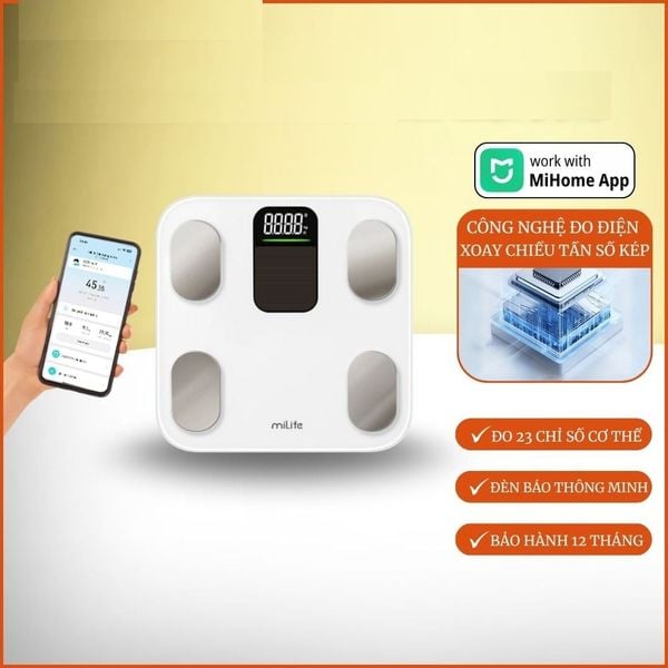  Cân body fat thông minh miLife S40 đo 23 chỉ số sức khỏe - Bản nội địa kết nối app Xiaomi Home chuyển vùng Trung Quốc 