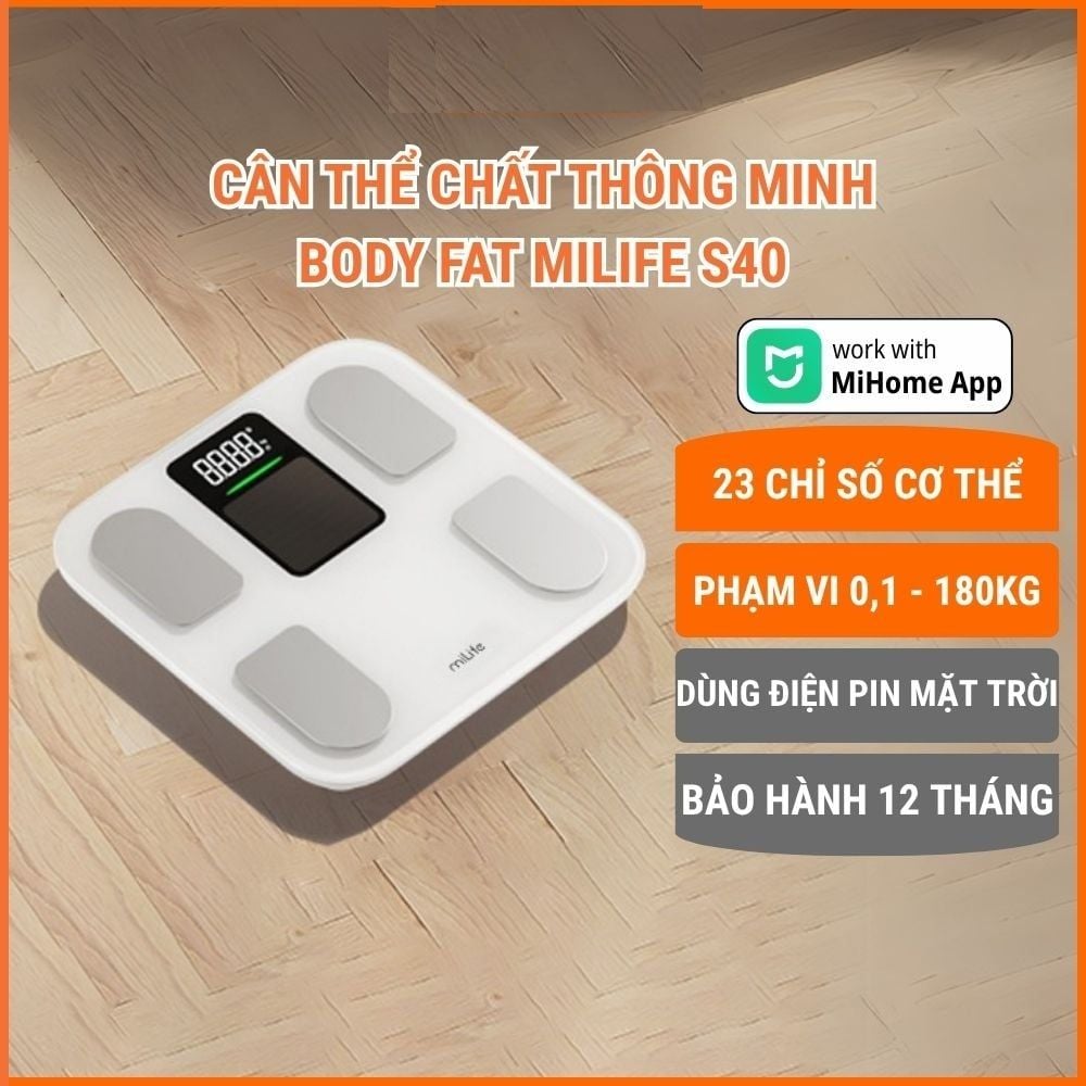  Cân body fat thông minh miLife S40 đo 23 chỉ số sức khỏe 