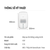 Máy tạo độ ẩm miLife H5P 600ml/h dung tích 4.5L - Không phun sương màn hình led bảo hành 12 tháng 