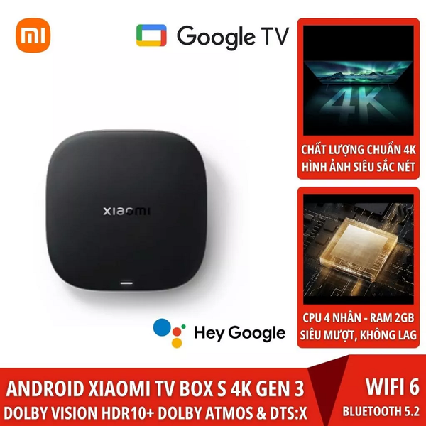 Mibox s 4k gen 3 Xiaomi Tivi box S 4K UHD MDZ-32-AA ( google TV), Android TV - Bản quốc tế 