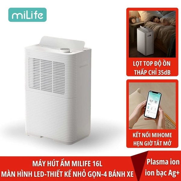  Máy hút ẩm Xiaomi miLife 16L thông minh kết nối app Xiaomi Home - Bảo hành 12 tháng 