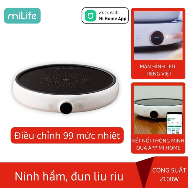  Bếp từ 99 mức nhiệt miLife thông minh - Bản quốc tế kết nối app mihome bảo hành 12 tháng 