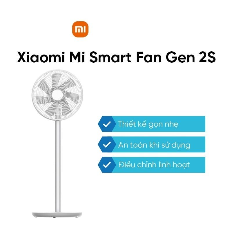 Quạt đứng tích điện không dây thông minh Xiaomi Smartmi Standing Fan 2S - Bản quốc tế kết nối app mihome 