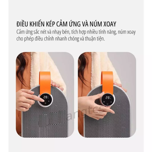  Quạt sưởi gốm để bàn miLife làm nóng nhanh hẹn giờ tắt - Công suất 2000W bảo hành 12 tháng 