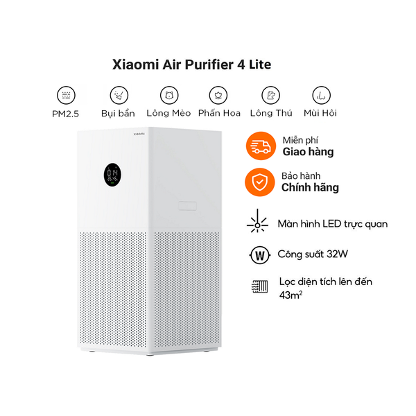  Máy lọc không khí Xiaomi Mi Purifier 4 Lite – Bản quốc tế bảo hành 12 tháng 