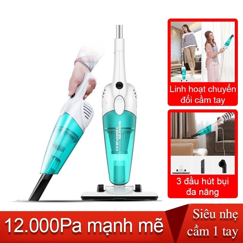  Máy hút bụi cầm tay Xiaomi Deerma Vacuum Cleaner DX118C 2 trong 1 với 3 loại đầu hút, lực hút khỏe 12000Pa 