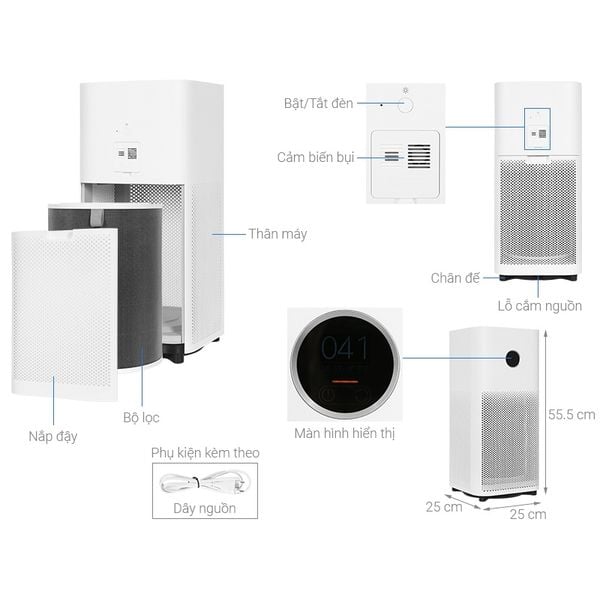 Máy Lọc Không Khí Xiaomi Smart Air Purifier 4 - Bản quốc tế bảo hành 12 tháng 