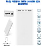  Sạc dự phòng Xiaomi Gen3 20000mAh 18W tự ngắt khi sạc đầy - Bảo hành 12 tháng 