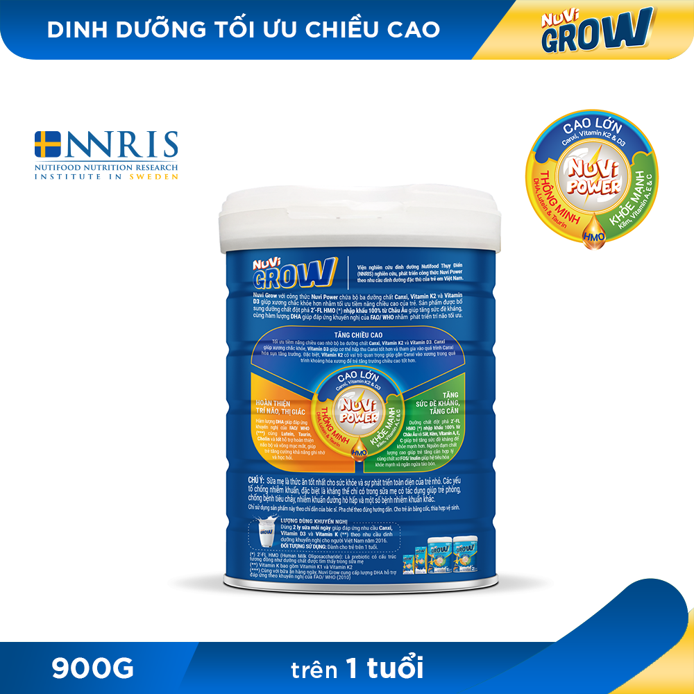 Lợi ích nổi bật của Sữa Bột Nuvi Grow Phát Triển Chiều Cao Trên 1 Tuổi Lon 900g