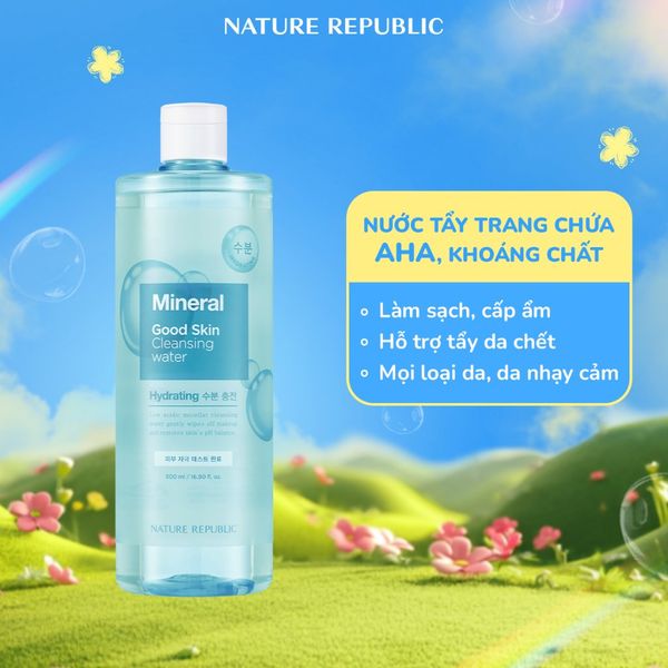  Combo 2 nước tẩy trang Nature Republic sạch sâu bụi bẩn và makeup Good Skin 500ml 