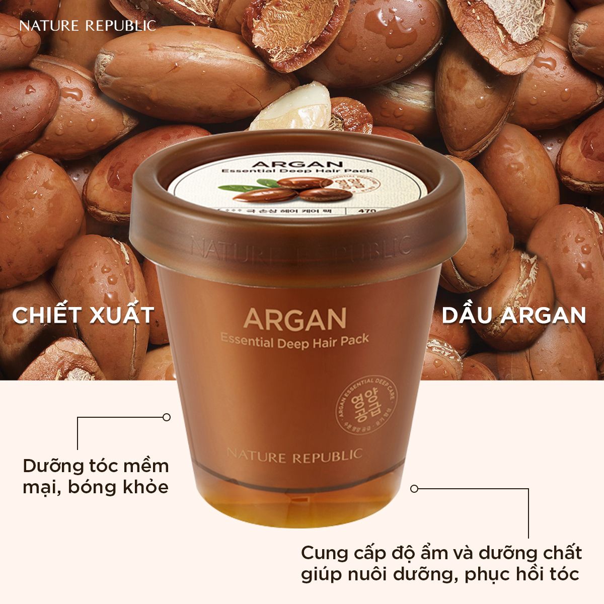  Mặt nạ dưỡng tóc Argan Essential Deep Care Hair Pack 200ml 