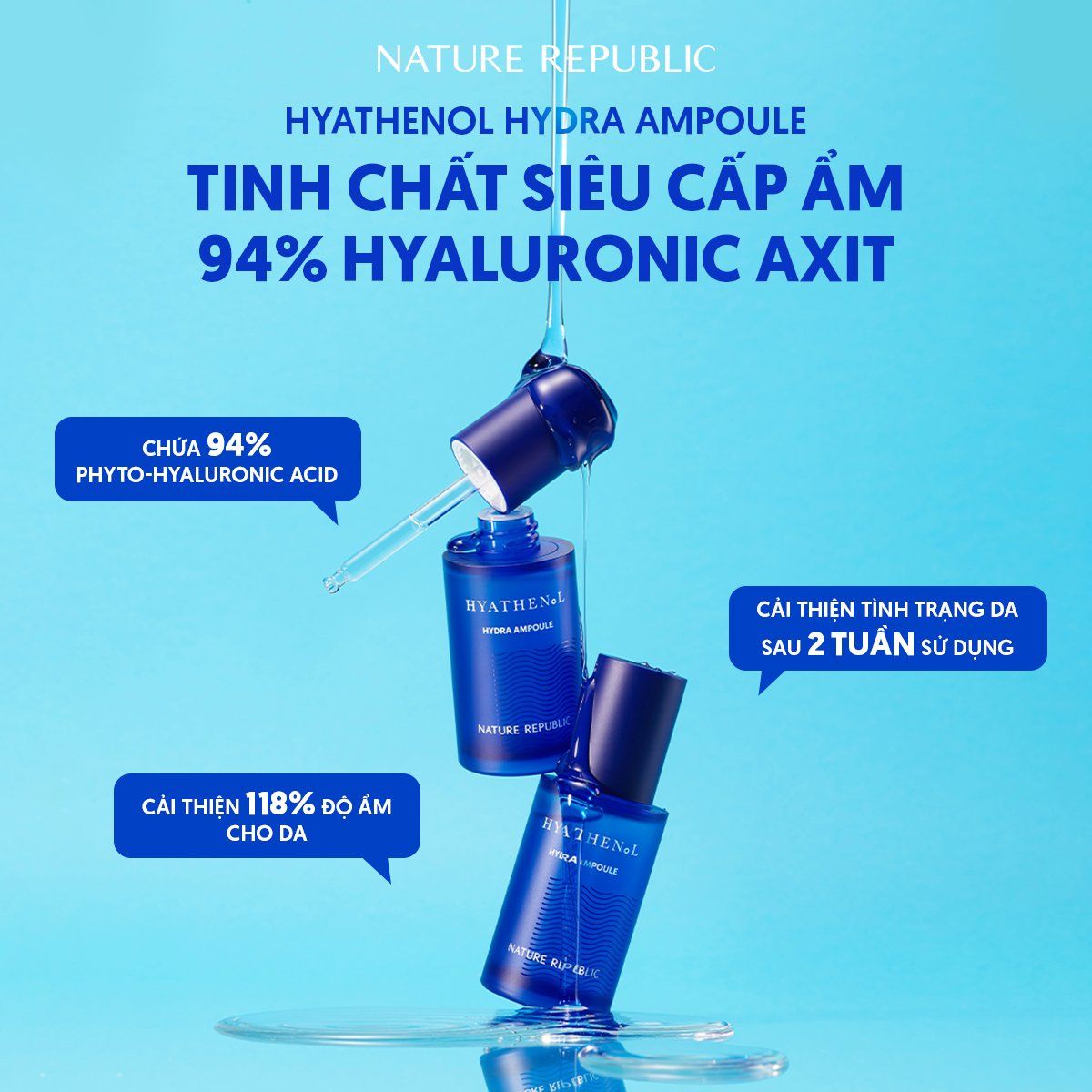  Nature Republic Tinh chất Hyathenol Hydra Ampoule 30ml 