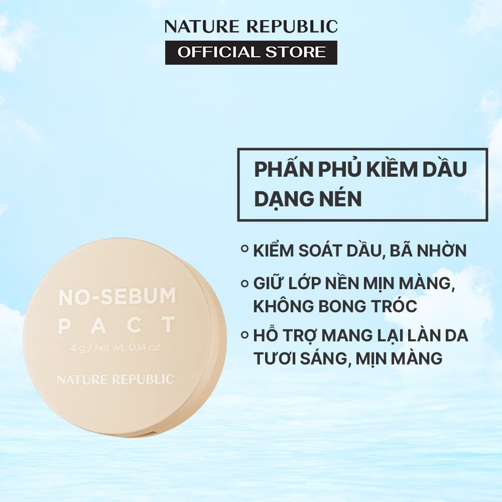  Nature Republic Phấn phủ Provence Tea Tree No-Sebum Powder Pact 4g 