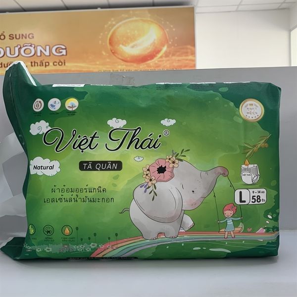 Bỉm TÃ Quần Cho Bé Việt Thái Size L58 23h.shop Thiết Kế 2 Lớp Chống Tràn Siêu Mỏng Thấm Hút Tốt