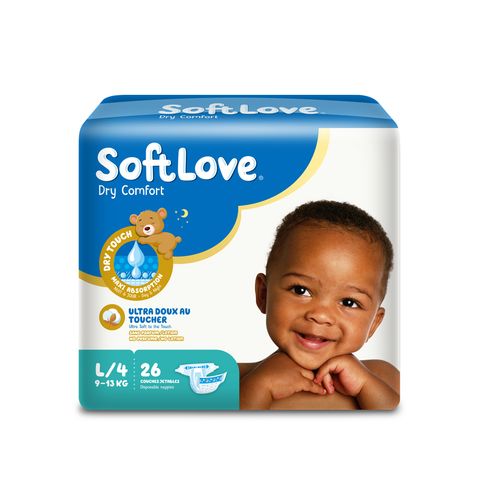 Bỉm TÃ Dán Cho Bé Softlove Size L26 23h.shop Nhập Khẩu Singapore Thiết Kế 2 Lớp Chống Tràn Siêu Mỏng Thấm Hút Tốt