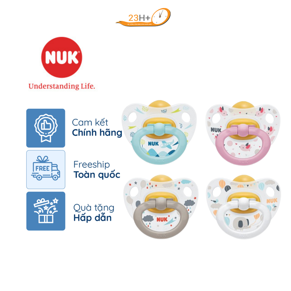 BỘ 2 TI GIẢ NUK HAPPYKIDS S1 CAO SU 0 - 6M