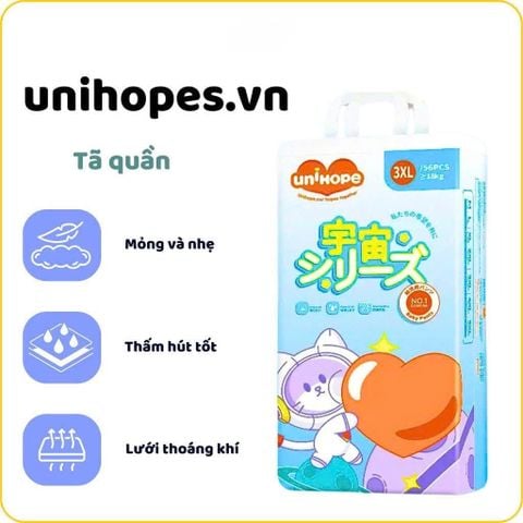 TÃ EM BÉ DẠNG QUẦN UNIHOPE SIZE 3XL - 56 MIẾNG