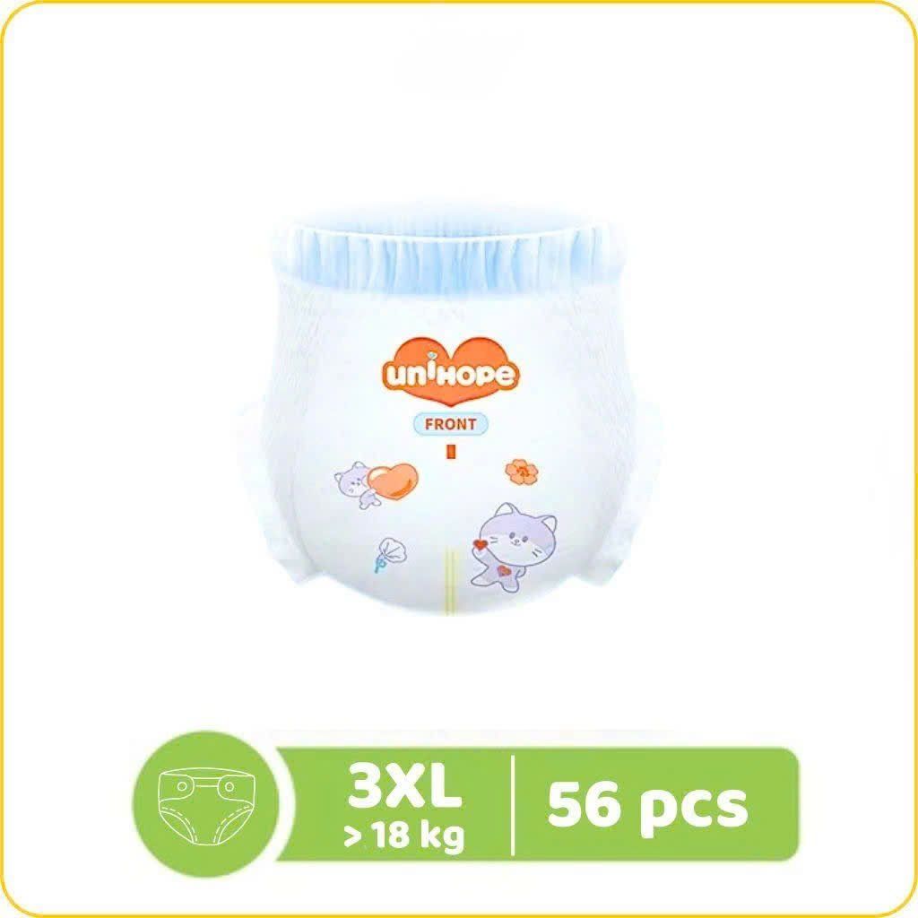 TÃ EM BÉ DẠNG QUẦN UNIHOPE SIZE 3XL - 56 MIẾNG