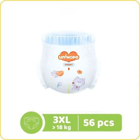 TÃ EM BÉ DẠNG QUẦN UNIHOPE SIZE 3XL - 56 MIẾNG