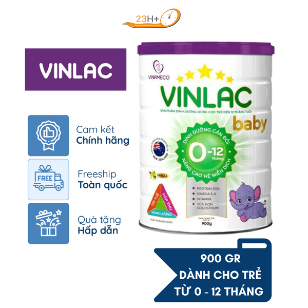 Sữa Bột Vinlac Baby 0-12 900g