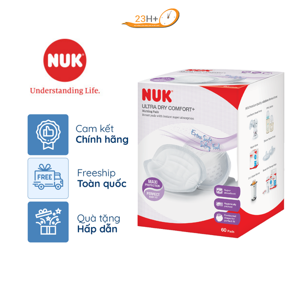 LÓT THẤM SỮA COTTON NUK HỘP 60 CÁI