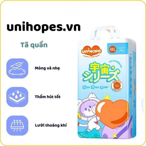 TÃ EM BÉ DẠNG QUẦN UNIHOPE SIZE 4XL - 56 MIẾNG