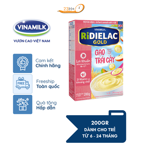 Bột Ăn Dặm Ridielac Gold Gạo Trái Cây 200g