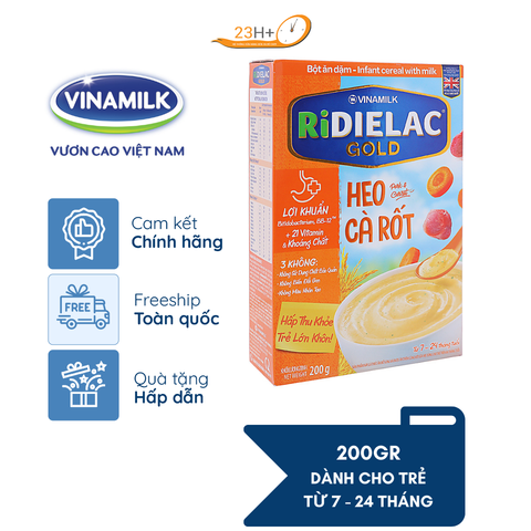 Bột Ăn Dặm Ridielac Gold Heo Cà Rốt 200g