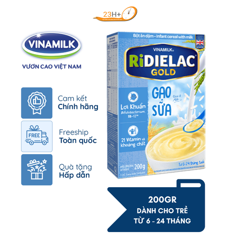 Bột Ăn Dặm Ridielac Gold Gạo Sữa 200g