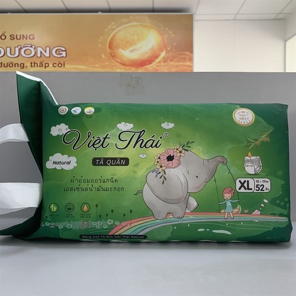 Bỉm TÃ Quần Cho Bé Việt Thái Size XL52 23h.shop Thiết Kế 2 Lớp Chống Tràn Siêu Mỏng Thấm Hút Tốt