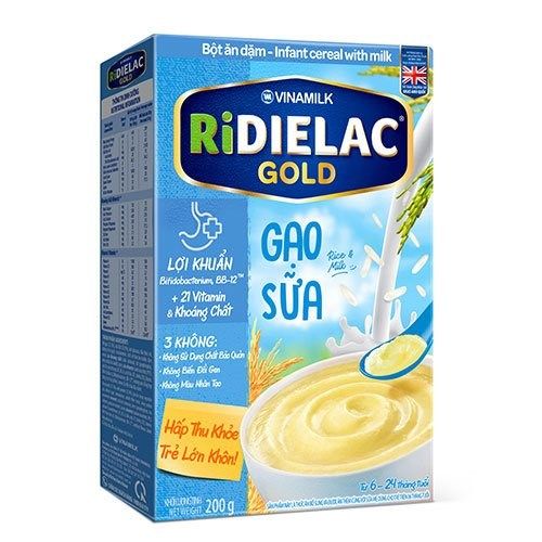 Bột Ăn Dặm Ridielac Gold Gạo Sữa 200g