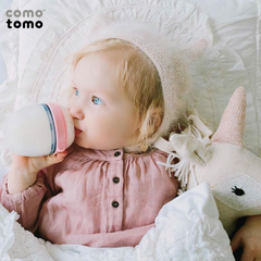 BÌNH SỮA SILICONE COMOTOMO 150ML - HỒNG