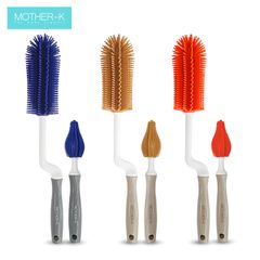 BỘ CỌ RỬA BÌNH VÀ NÚM TY SILICONE MOTHER-K HÀN QUỐC – ĐỎ