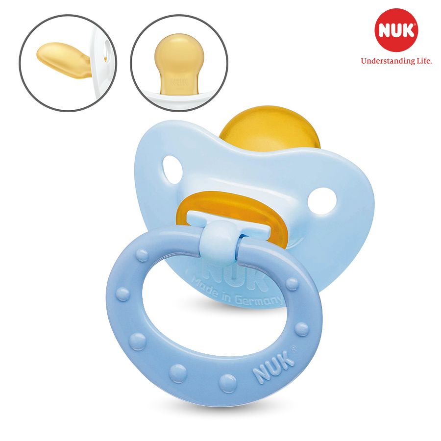 BỘ 2 TI GIẢ NUK HAPPYKIDS S1 CAO SU 0 - 6M