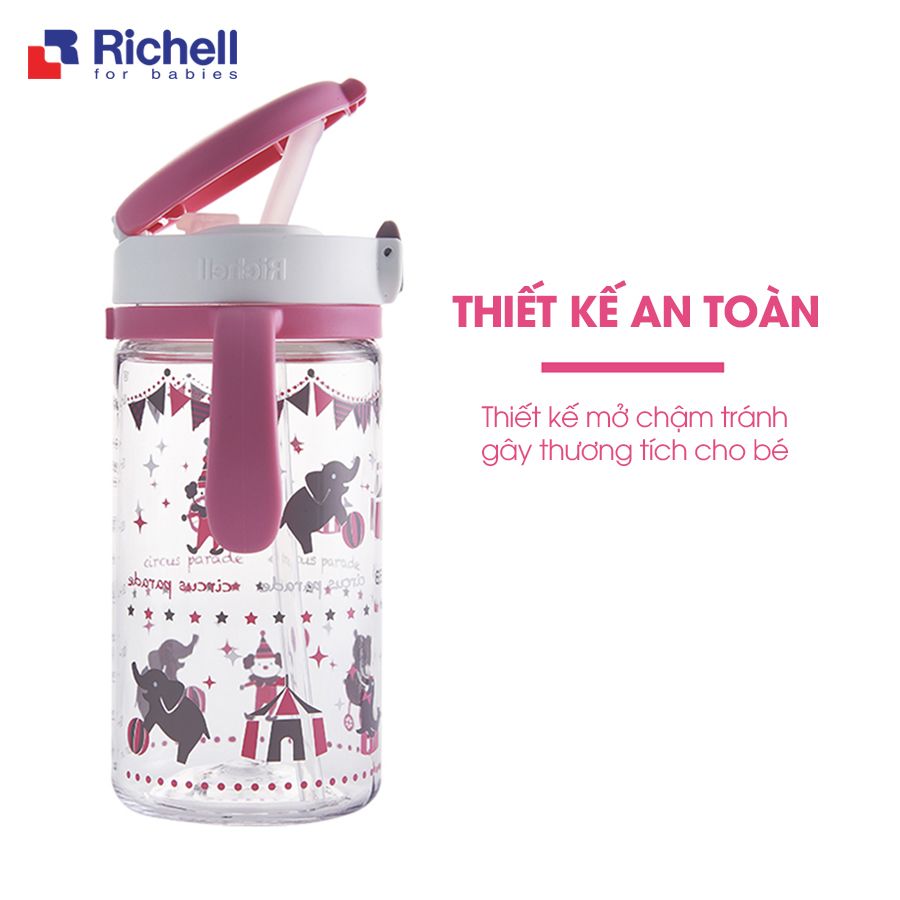 BÌNH ỐNG HÚT AQ RICHELL (320ML - HỒNG)