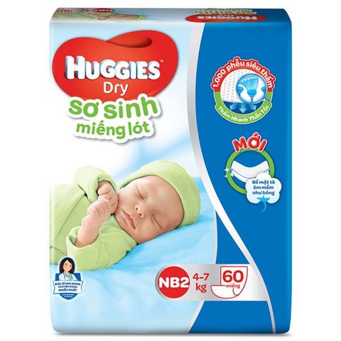 Miếng Lót Sơ Sinh Huggies Newborn 2 60 Miếng