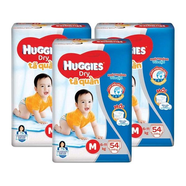 Tã quần Huggies Dry size M - 54 miếng (Cho bé 6 - 11kg)