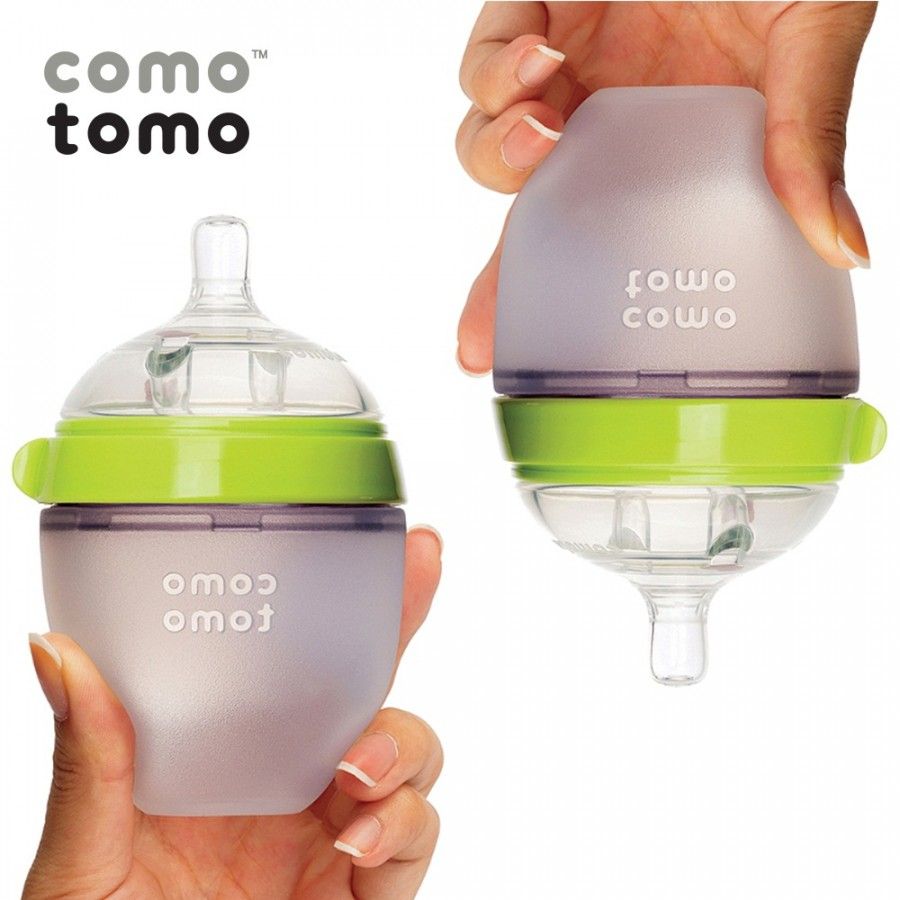 BÌNH SỮA SILICONE COMOTOMO 150ML - XANH