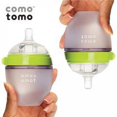 BÌNH SỮA SILICONE COMOTOMO 150ML - XANH