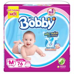 Tã Dán Bobby Siêu Thấm Khô Thoáng M76