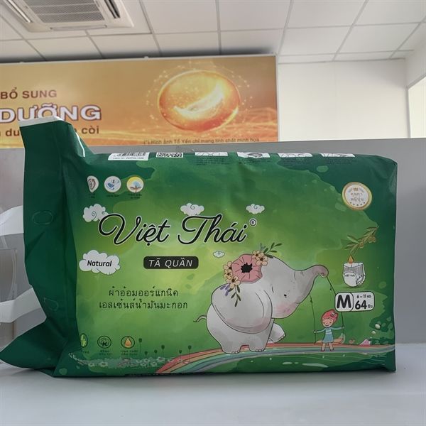 Bỉm TÃ Quần Cho Bé Việt Thái Size M64 23h.shop Thiết Kế 2 Lớp Chống Tràn Siêu Mỏng Thấm Hút Tốt