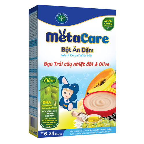 Bột ăn dặm MetaCare Gạo trái cây nhiệt đới olive