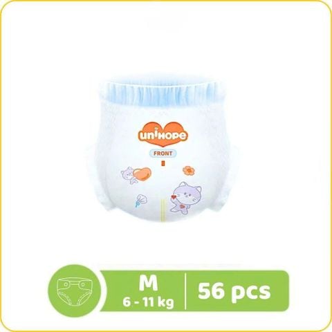 TÃ EM BÉ DẠNG QUẦN UNIHOPE SIZE M - 56 MIẾNG