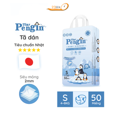 Bỉm TÃ Dán Cho Bé Tiny Pengin 23h.shop Size S50 Thiết Kế 2 Lớp Chống Tràn Siêu Mỏng Thấm Hút Tốt